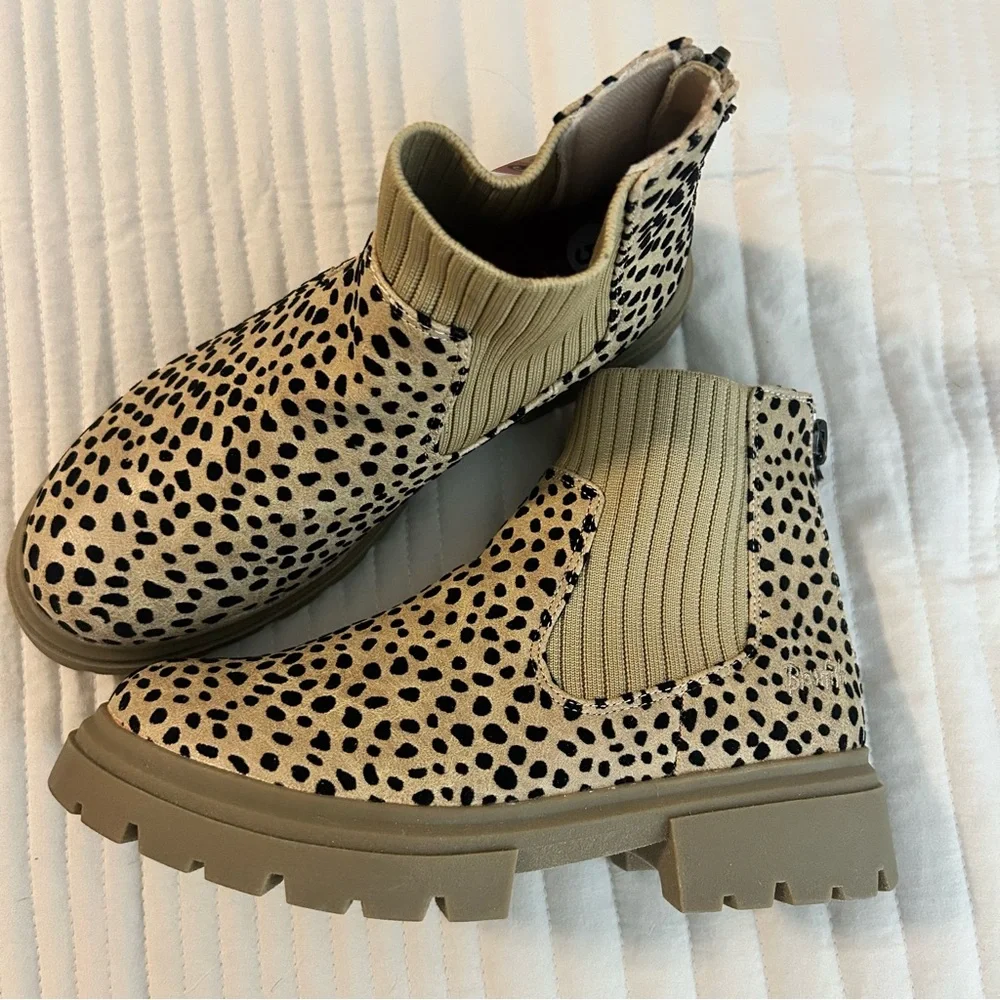 Girls Blowfish Malibu Leopard Chelsea Boots Size 5 New‎